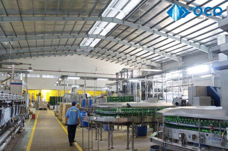 Nhà thầu Cơ Điện Lạnh Tuổi Trẻ đã thi công hệ thống điện chiếu sáng bằng đèn LED tiết kiệm điện cho Nhà máy Bia Sài Gòn (SABECO)